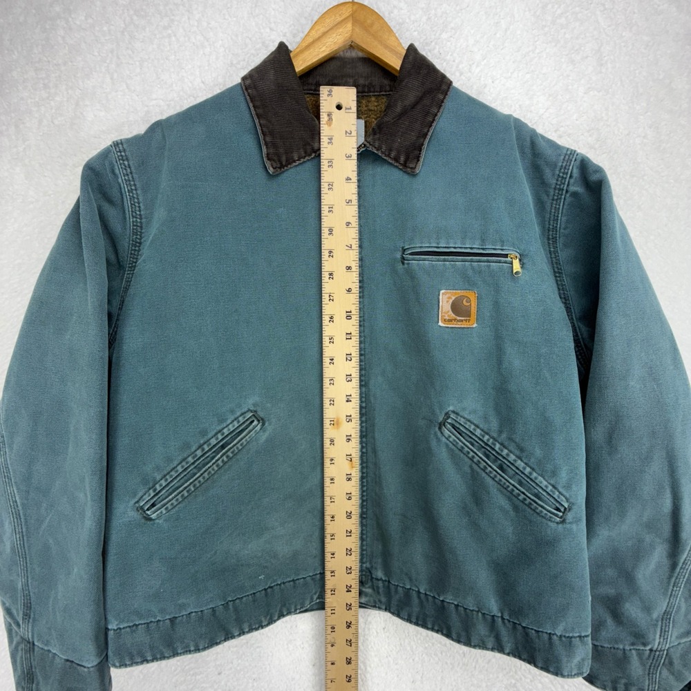 Vintage‎ Carhartt Detroit Jacket Blanket Lined Mens Large J43 HTG Hunter Green - Picture 7 of 16